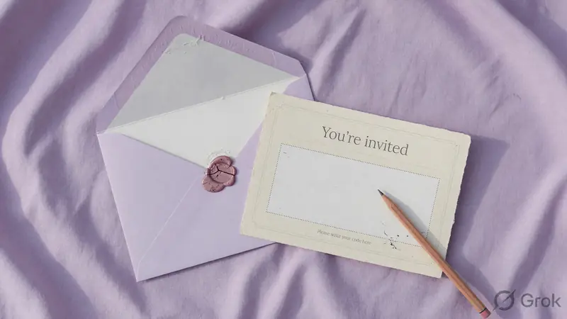 An envelope and a blank code field on paper with a pencil
