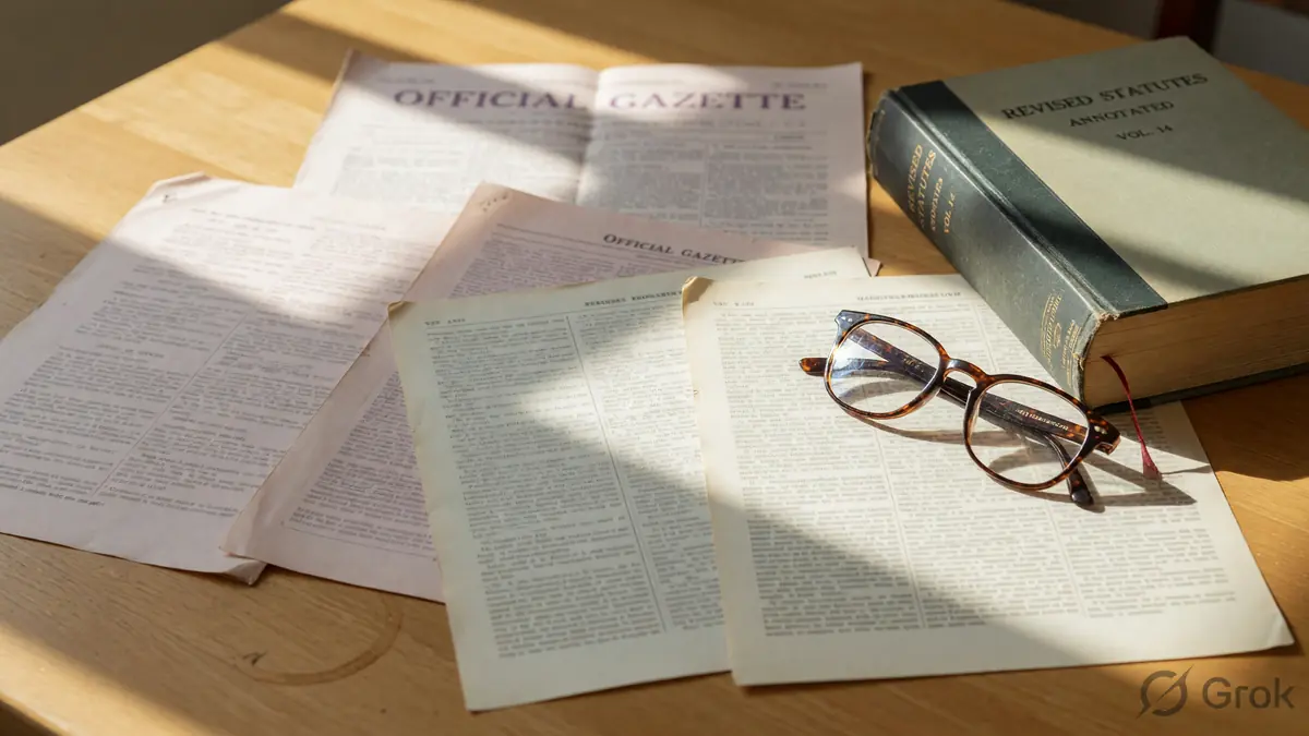 Legal papers and a hardcover book