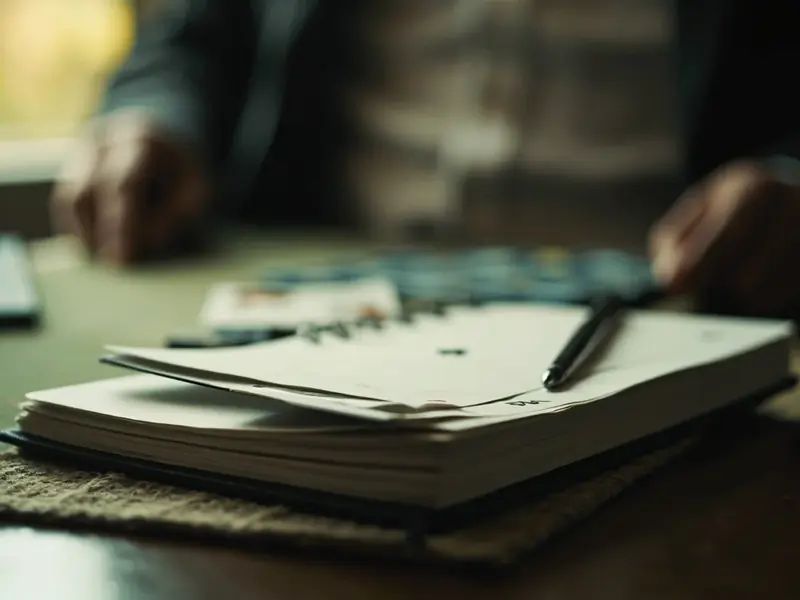 A closed passbook and pen